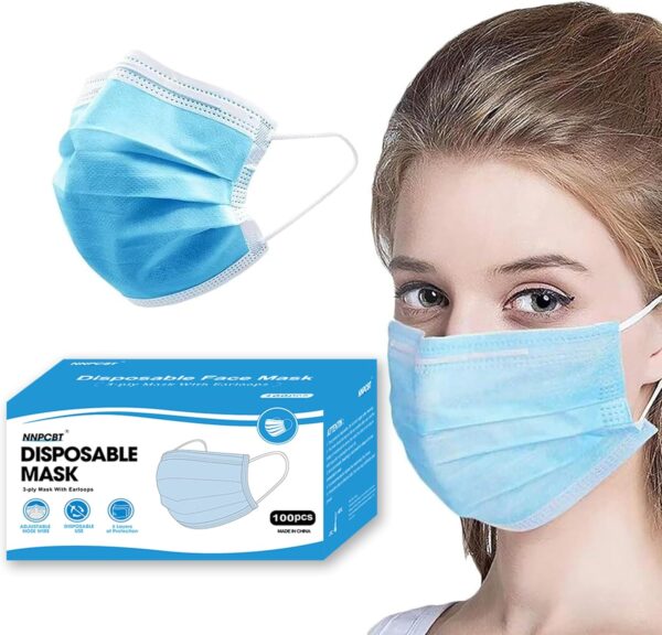 Blue Disposable Face Masks 100 Pack